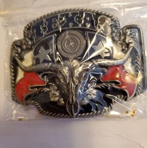Texas Pride Long Horn Belt Buckle
